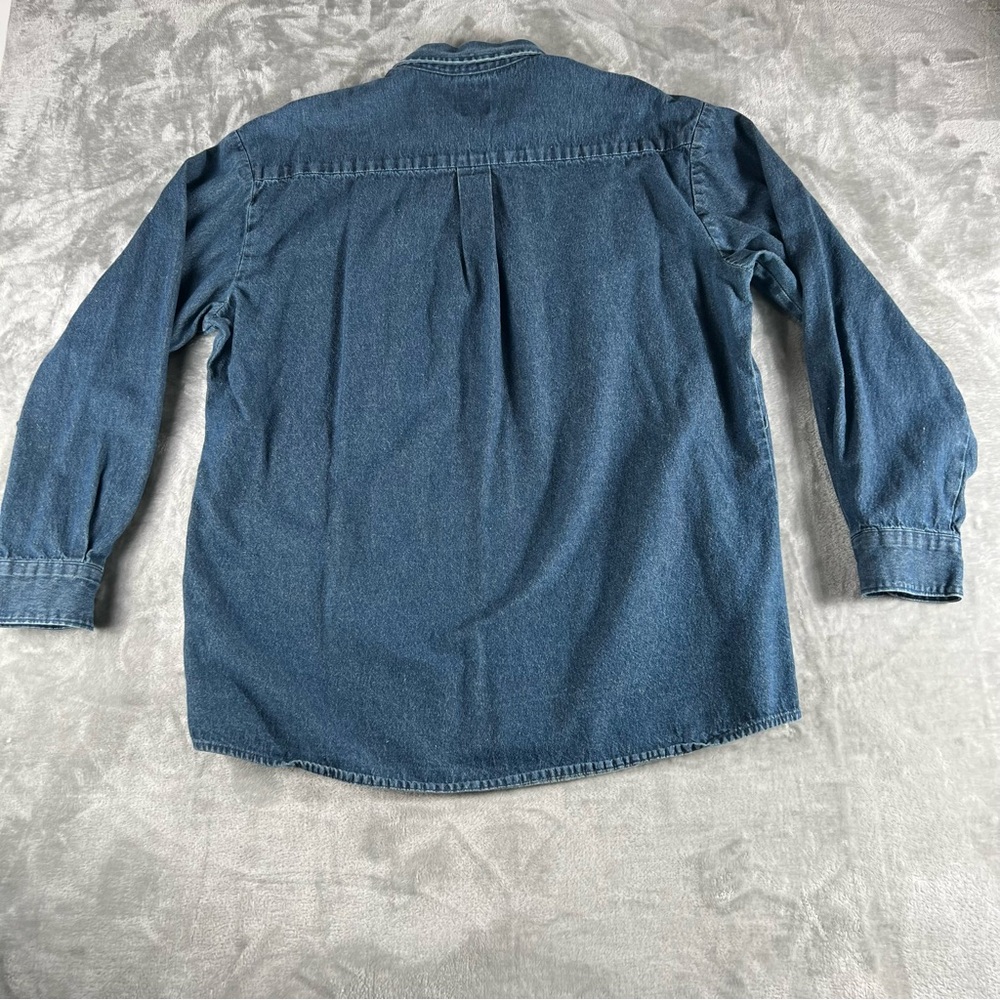 Dickies Men's Sz XL Long Sleeve Denim Shirt Button Down Front Pocket Durable - Picture 7 of 12